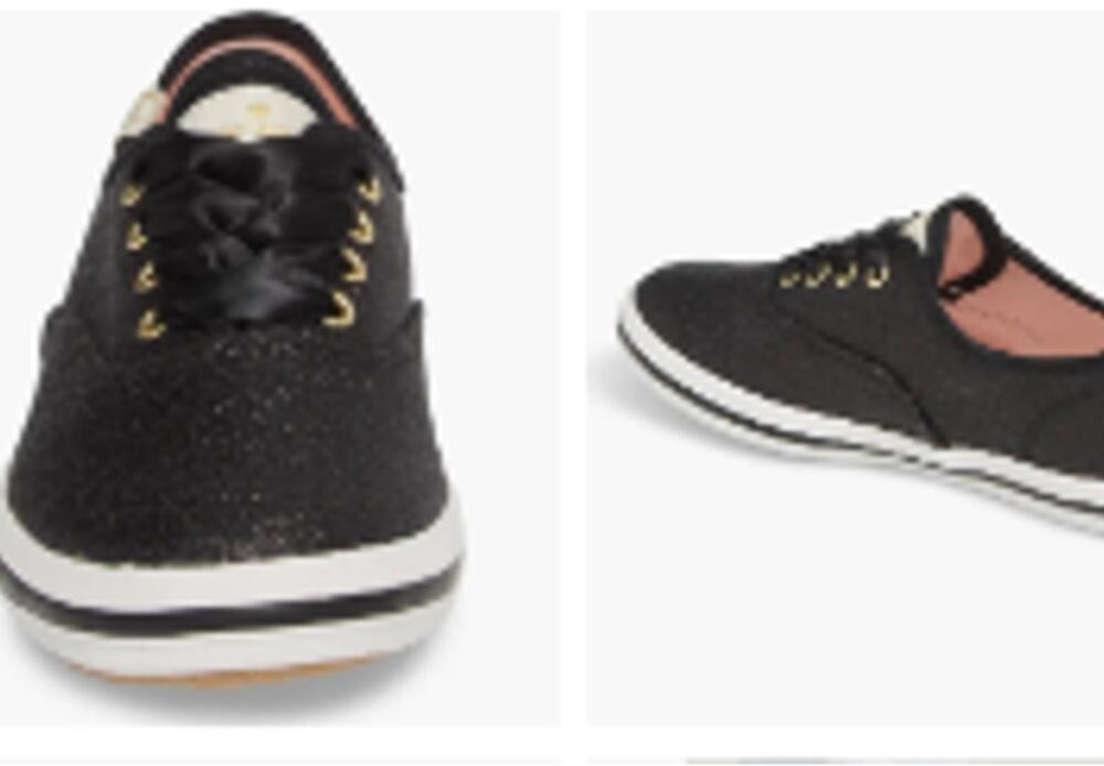 Keds x Kate Spade Glitter Sneakers Black Size 5M Champion Coquette Party